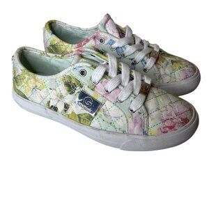 Guess GGBacker Quilted Floral Sneakers Size 6.5